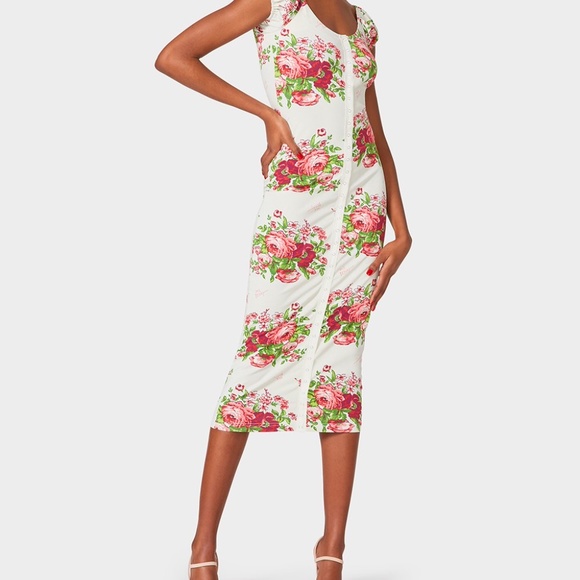 Betsey Johnson Vintage Like On-Off Shoulder Dress - Picture 3 of 8